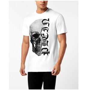 Philipp Plein Men's White Gothic Plein Stones Round Neck T-Shirt Size 3XL